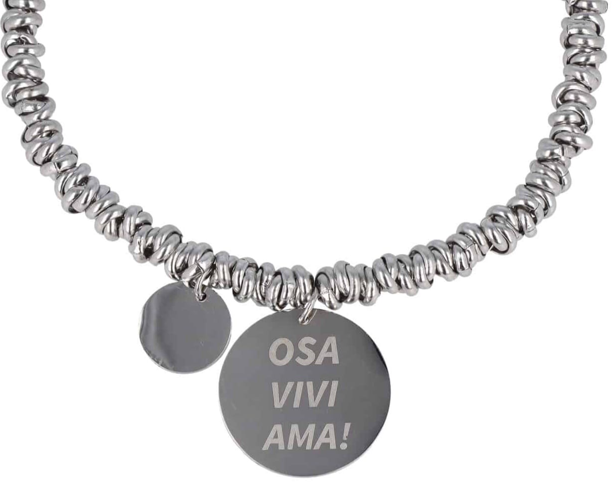 BRACCIALE MORBIDO CON PLACCHETTA PERSONALIZZABILE IN ACCIAIO