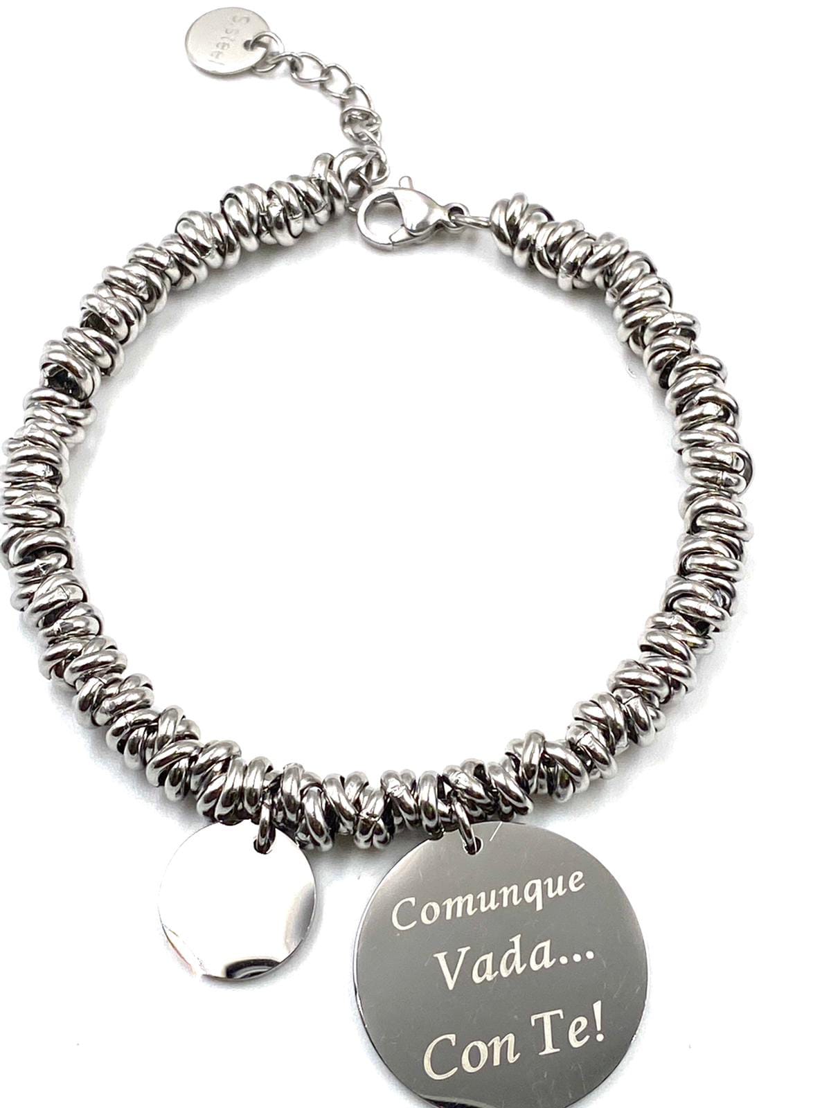 BRACCIALE MORBIDO CON PLACCHETTA PERSONALIZZABILE IN ACCIAIO