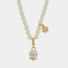 coll. Amocapri perle ciondolo scritta capri e zirc. - collana di perle - AMO CAPRI