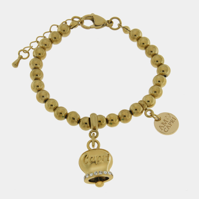 Br. Amocapri sfere campanella big e swarovsky - bracciale - AMO CAPRI