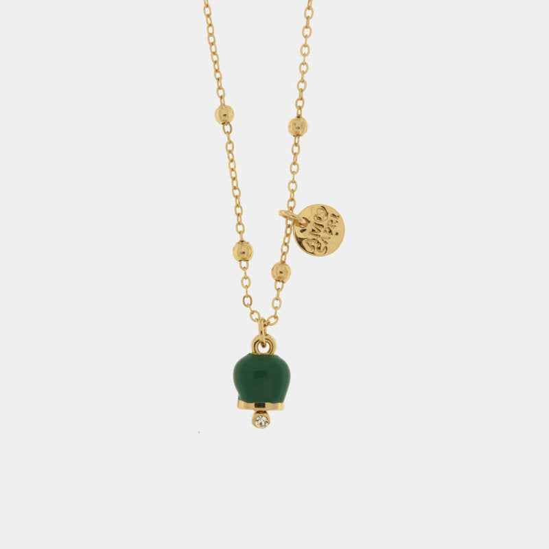 coll. Amocapri con campanella liscia e zirc. - collana con ciondolo - AMO CAPRI