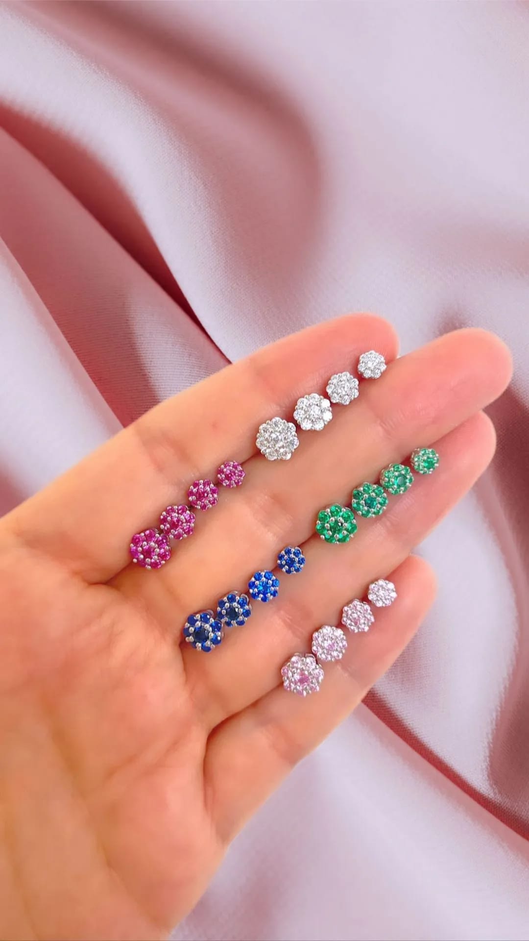ORECCHINI A FIORE ZIRCONATI ARGENTO 925%