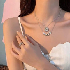 COLLANA MAGNETICA QUADRIFOGLIO ARGENTO 925%
