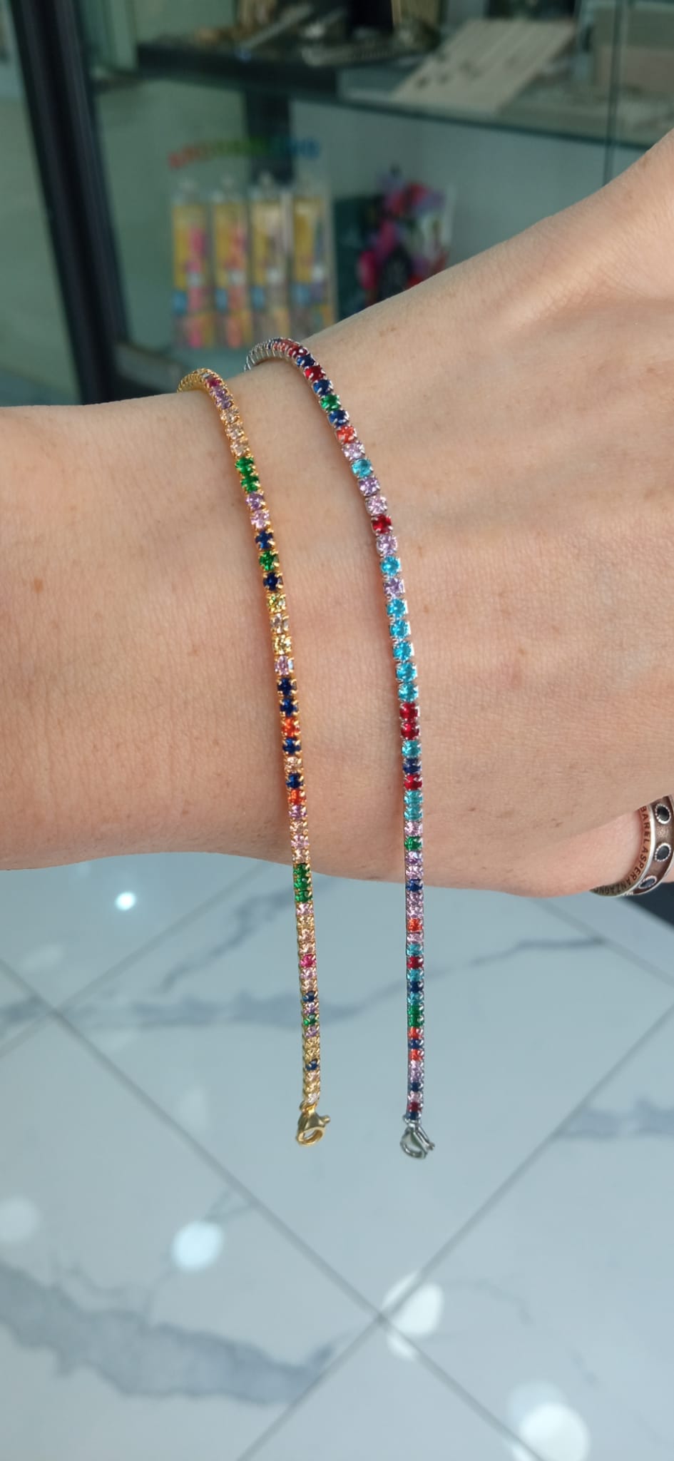 TENNIS CON MOSCHETTONE ARGENTO 925%