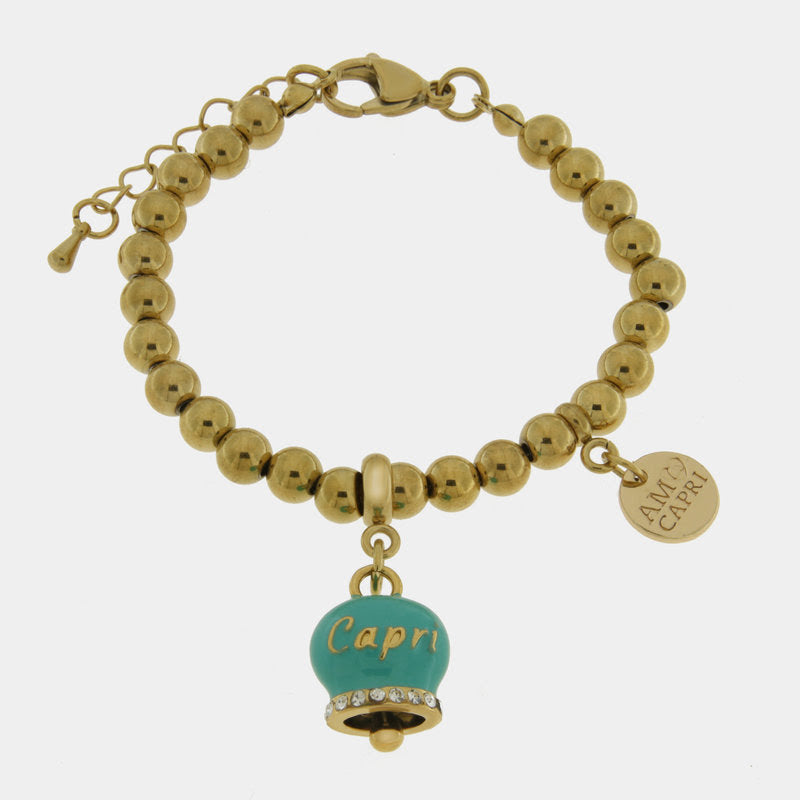 Br. Amocapri sfere campanella big e swarovsky - bracciale - AMO CAPRI