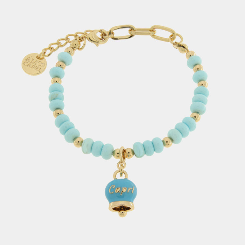 Br. Amocapri con perline colorate e camp. - bracciale - AMO CAPRI