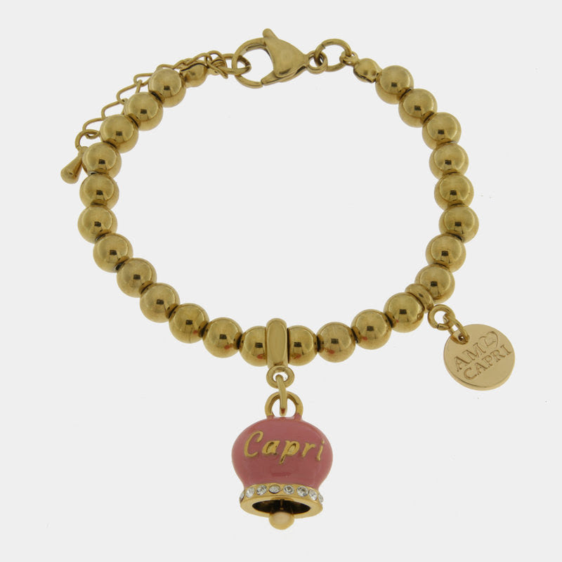 Br. Amocapri sfere campanella big e swarovsky - bracciale - AMO CAPRI