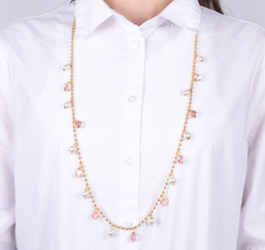 Coll. amovenezia cris. rosa e perle - collana - amo venezia
