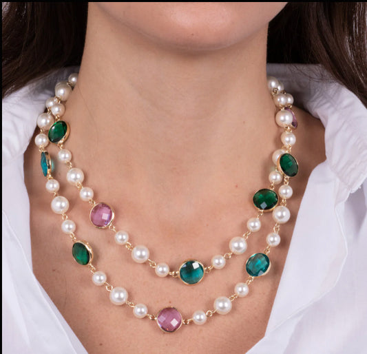 Coll. Amovenezia Cri. e perle - collana - amo venezia