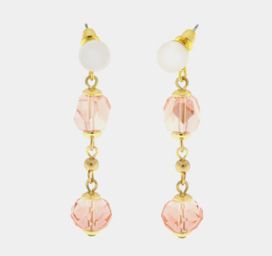 Or. AmoVenezia con cristalli rosa e perle - Orecchini - amo venezia