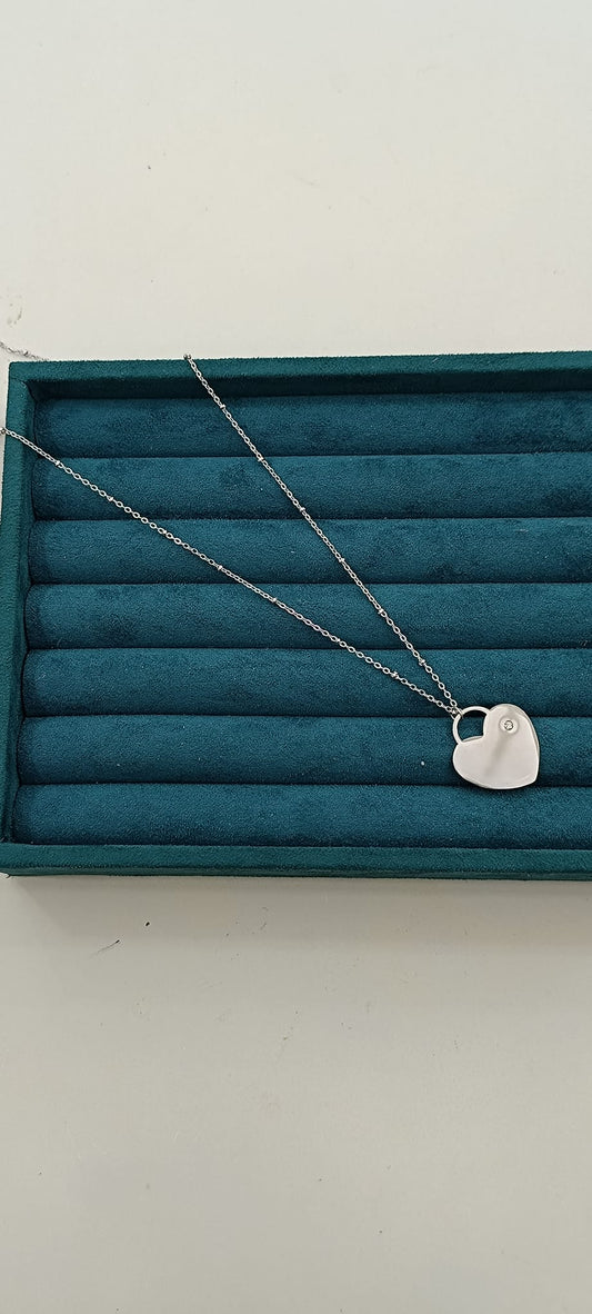 Cuore con zirc. laterale - collana con cuore - Joiè Clor