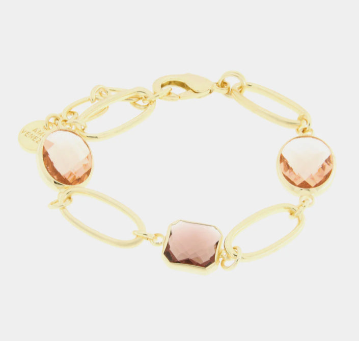 Br. Amovenezia catena ovale e cristalli - bracciale - amo venezia