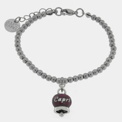 Br. Amocapri sfere e campanella scritta Capri - bracciale - AMO CAPRI