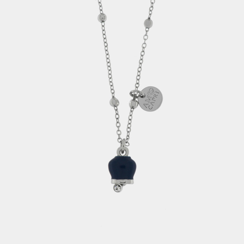 coll. Amocapri con campanella liscia e zirc. - collana con ciondolo - AMO CAPRI