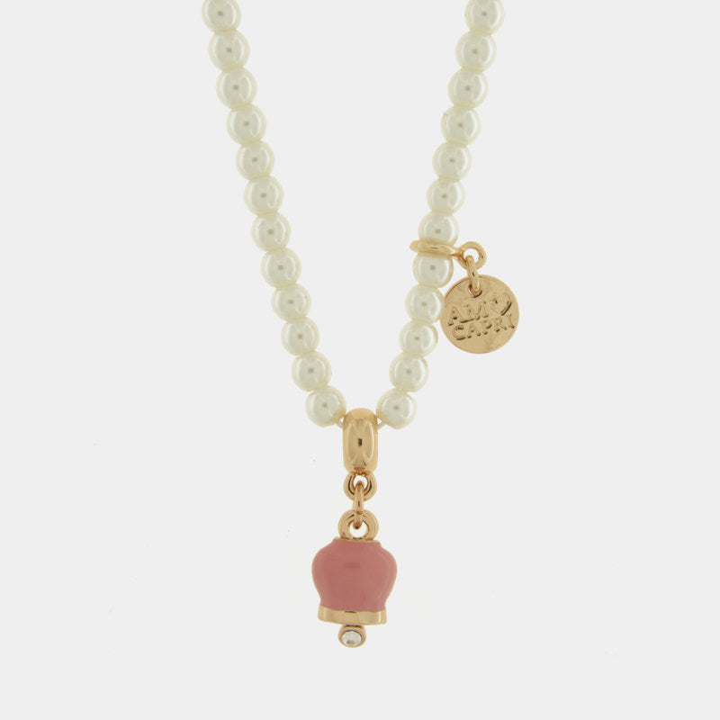 coll. Amocapri perle e campanella small con zircone - collana di perle - AMO CAPRI