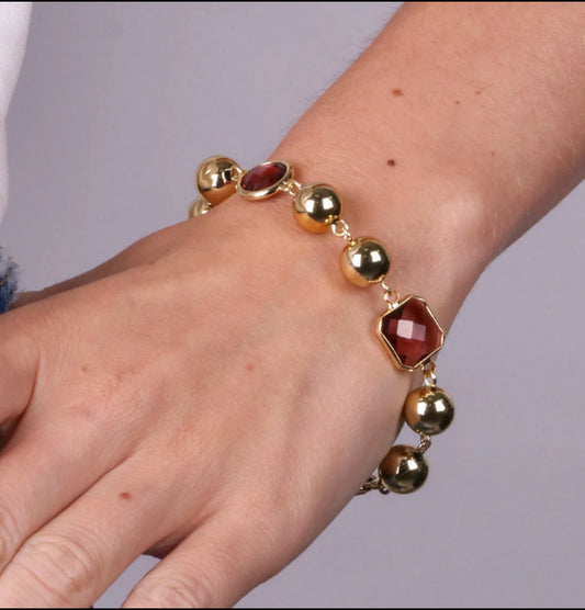 Br. Amovenezia con cristalli marroni - bracciale - amo venezia