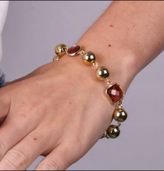 Br. Amovenezia con cristalli marroni - bracciale - amo venezia