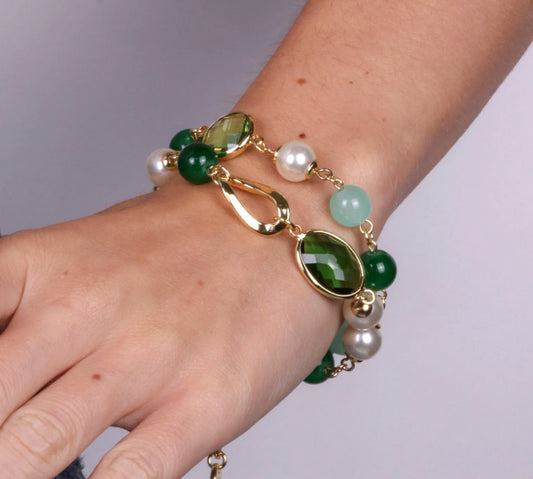 Br. Amovenezia dpp filo cris verd e perl - bracciale - amo venezia