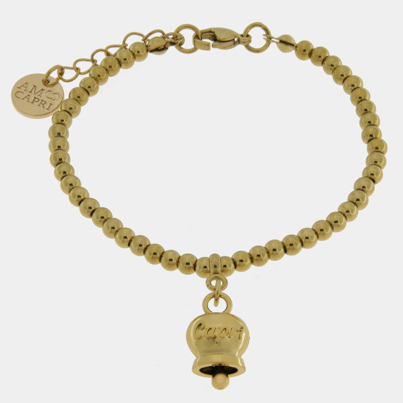 Br. Amocapri sfere e campanella scritta Capri - bracciale - AMO CAPRI