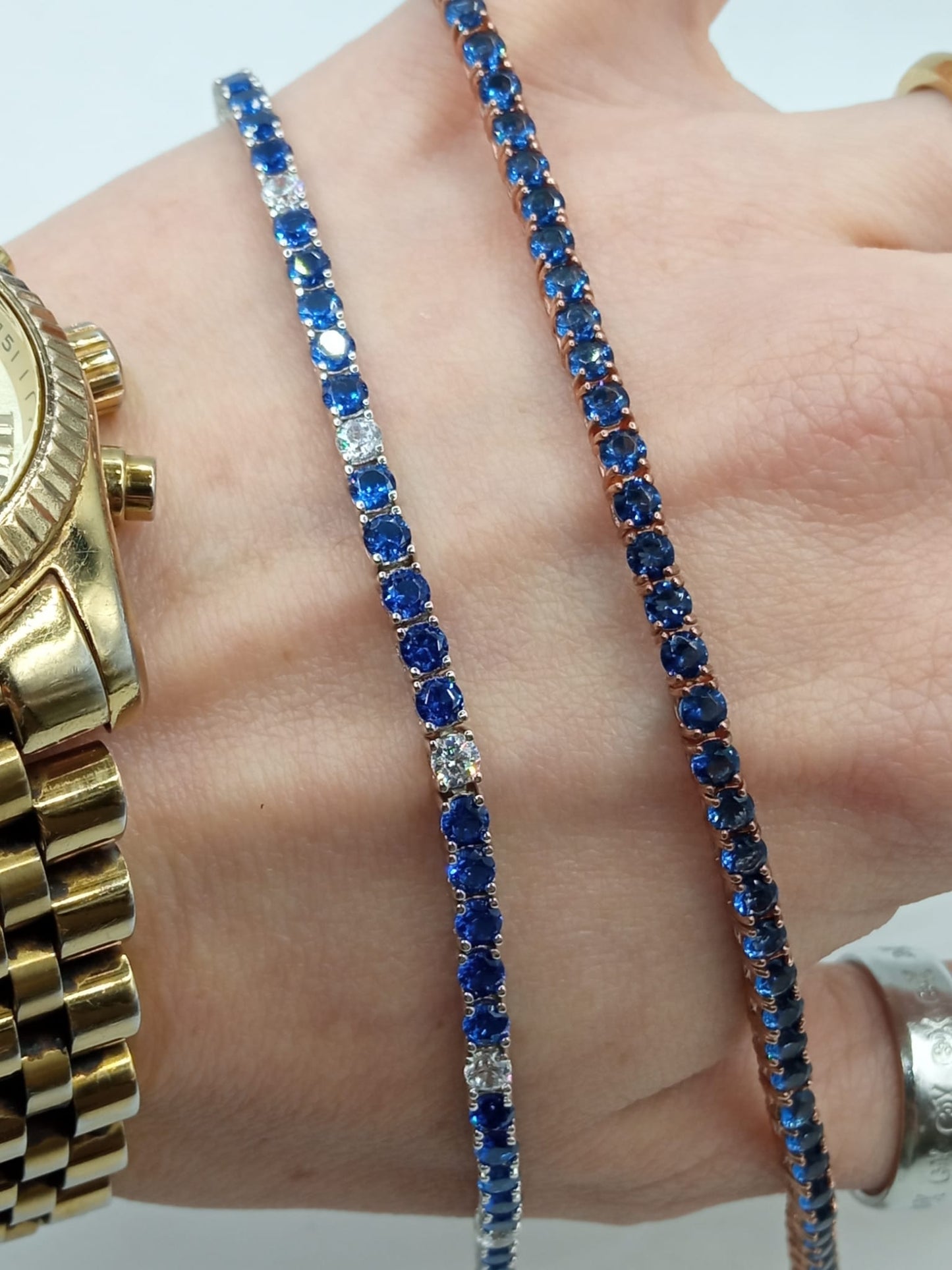 TENNIS 3MM BLU / ACQUAMARINA ARGENTO 925%