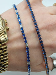TENNIS 3MM BLU / ACQUAMARINA ARGENTO 925%