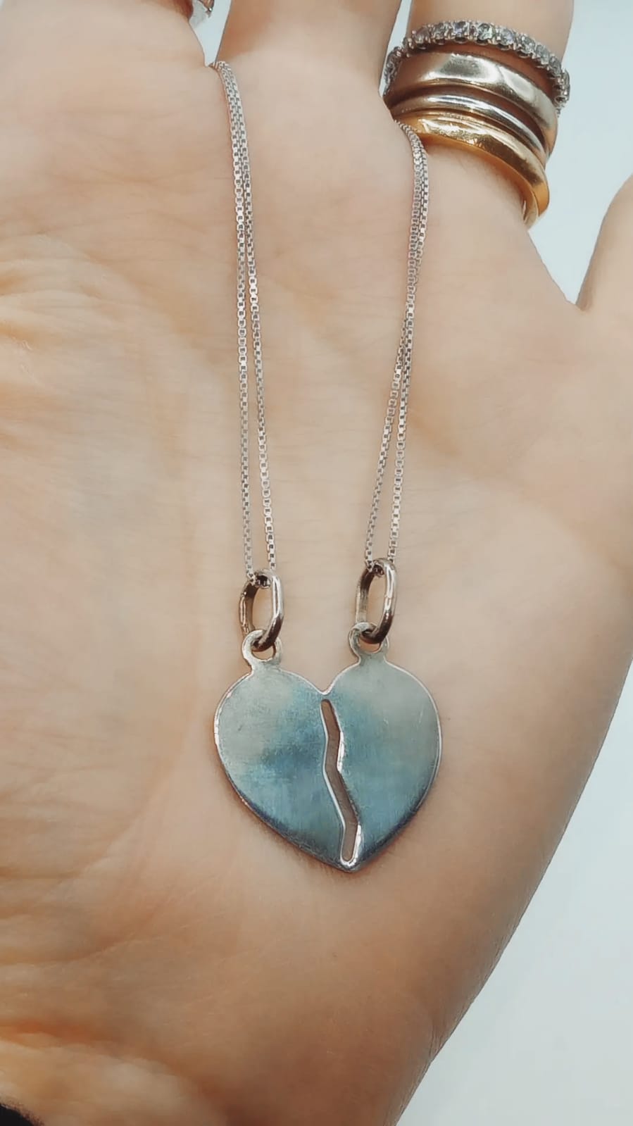 CIONDOLO CUORE SPEZZATO ARGENTO 925%