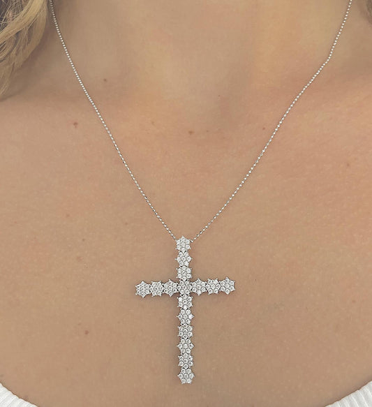 CIONDOLO CROCE ZIRCONATO ARGENTO 925%