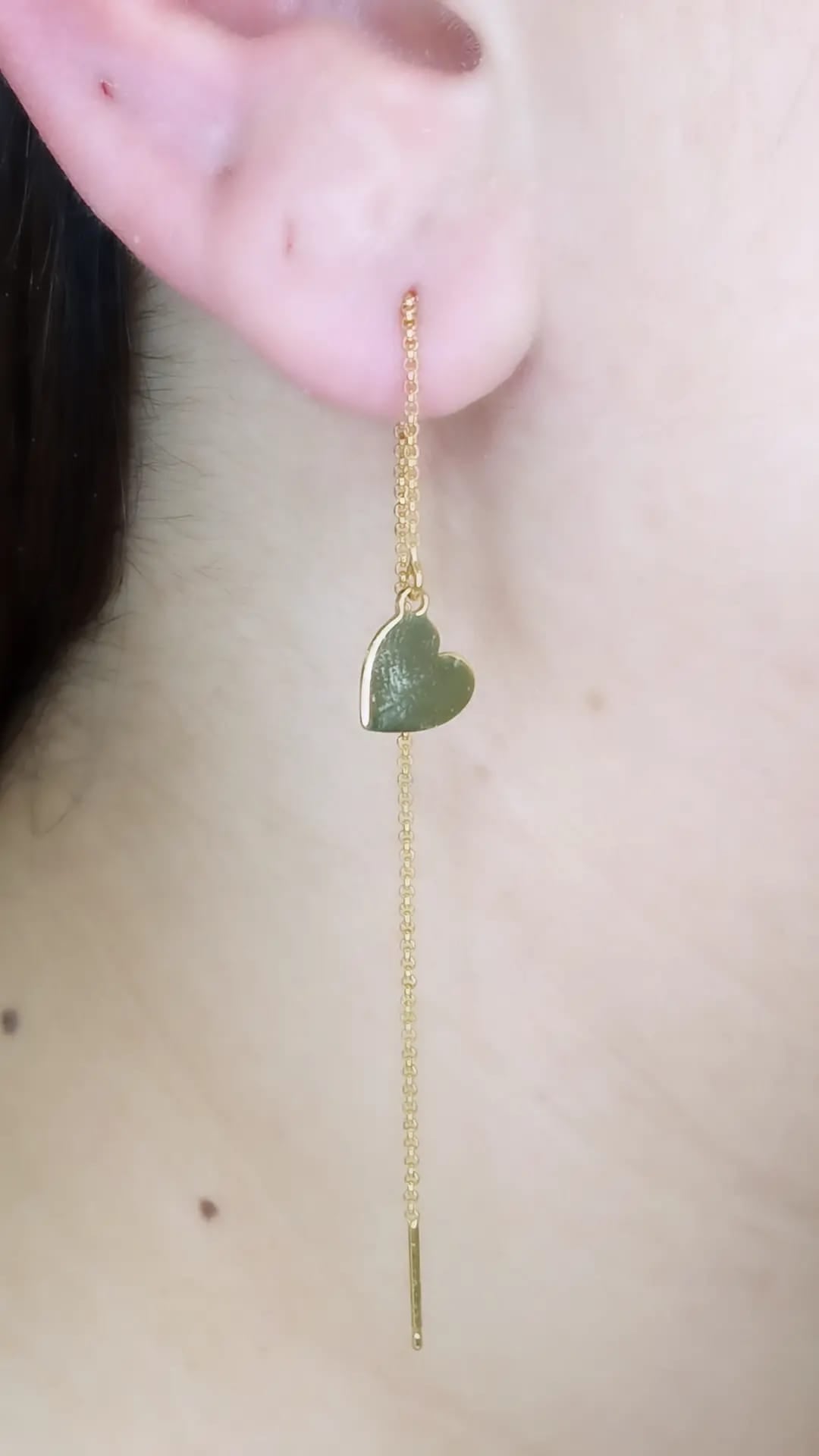 MONO ORECCHINI CON STELLA E CUORE SALIESCENDI