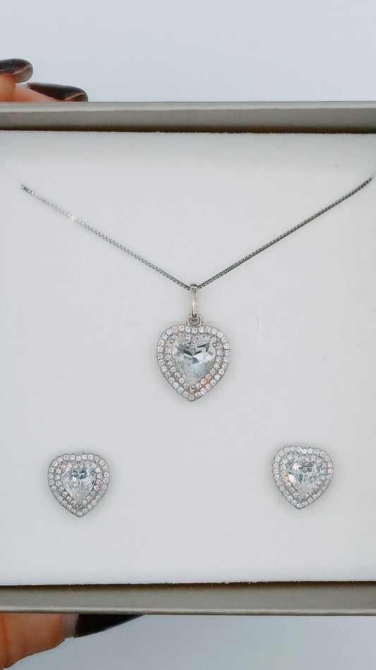 COMPLETI COLLANA CON ORECCHINI ABINATI IN ARGENTO 925%