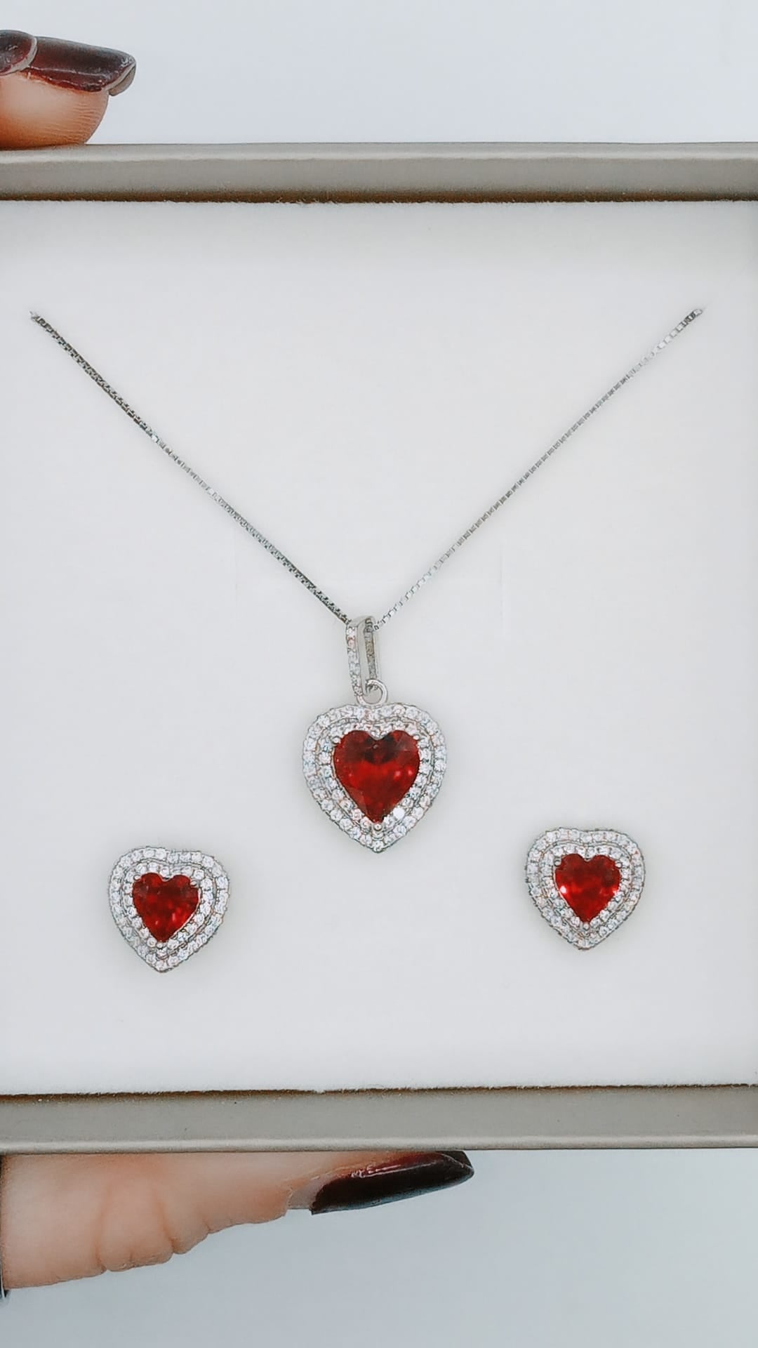 COMPLETI COLLANA CON ORECCHINI ABINATI IN ARGENTO 925%