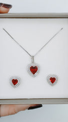 COMPLETI COLLANA CON ORECCHINI ABINATI IN ARGENTO 925%