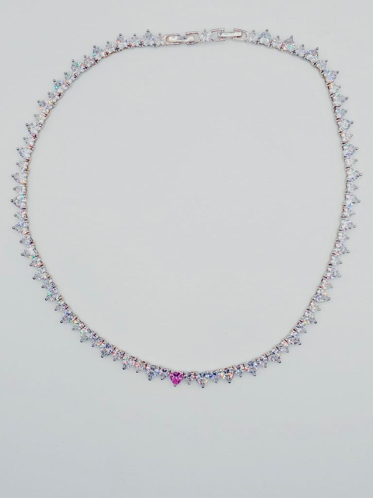 GIROCOLLO CON CUORI ARGENTO 925%