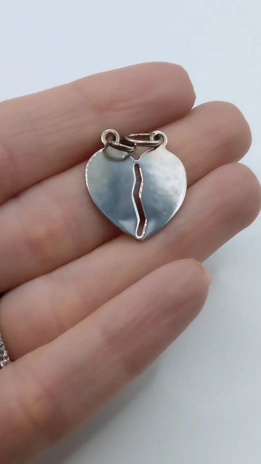 CIONDOLO CUORE SPEZZATO ARGENTO 925%
