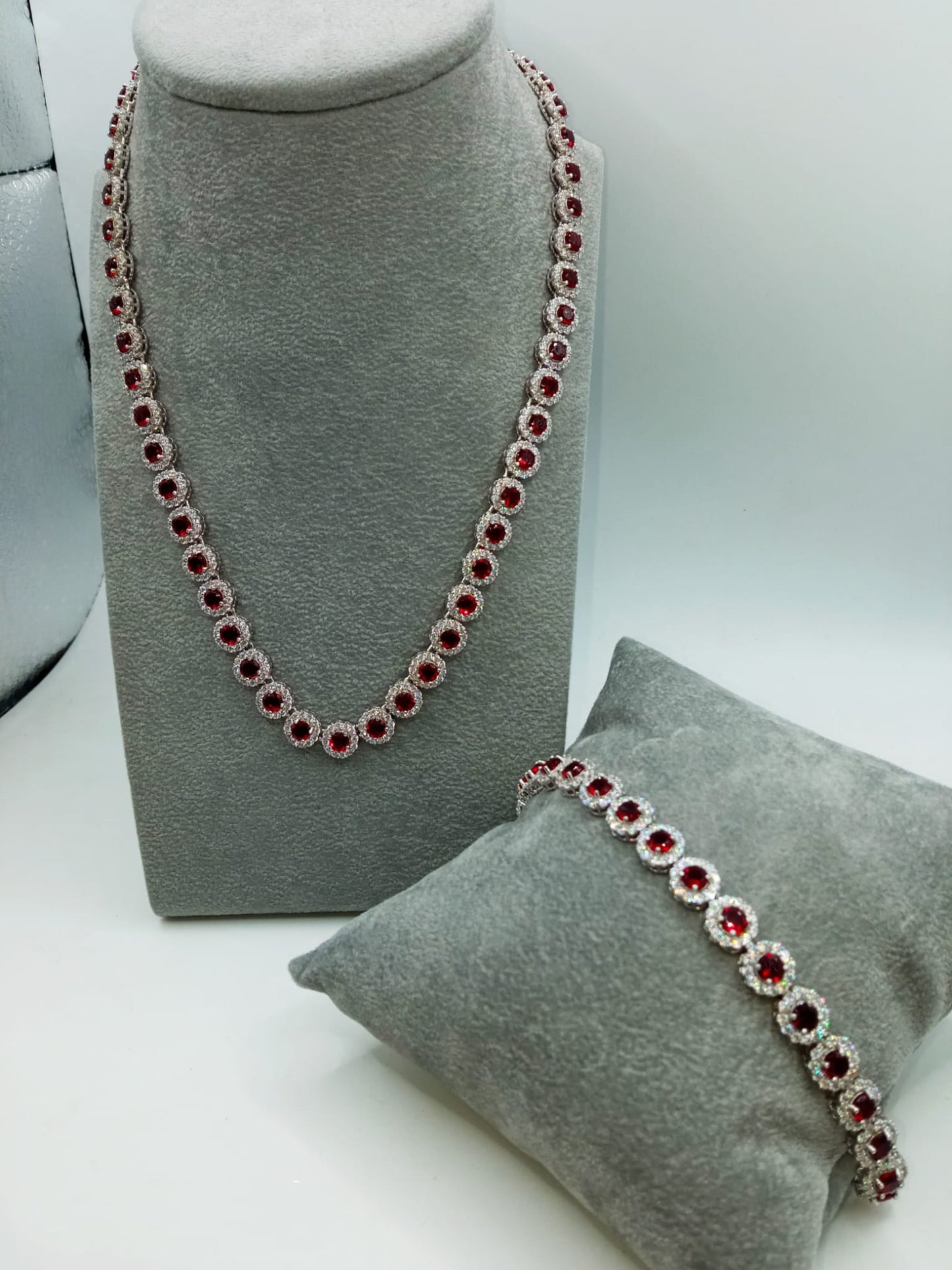 COLLIER E BRACCIALE TENNIS REGINA ARGENTO 925%