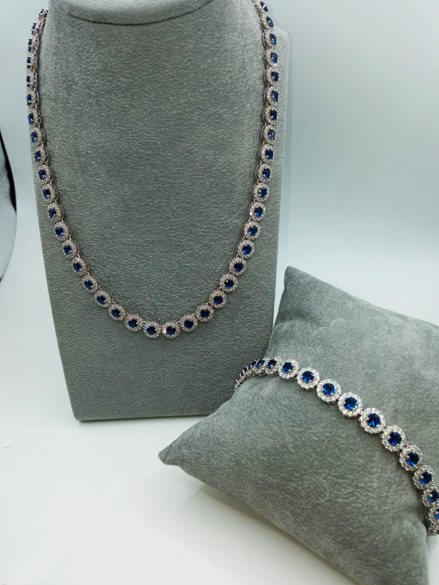 COLLIER E BRACCIALE TENNIS REGINA ARGENTO 925%