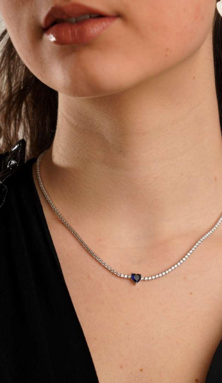 COLLANA CON CUORE ZIRCONATO IN ARGENTO 925%
