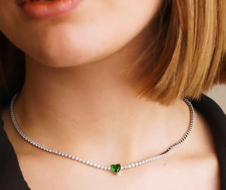 COLLANA CON CUORE ZIRCONATO IN ARGENTO 925%