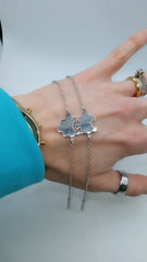 bracciale in argento 925% a forma di puzzle, adatto per coppie